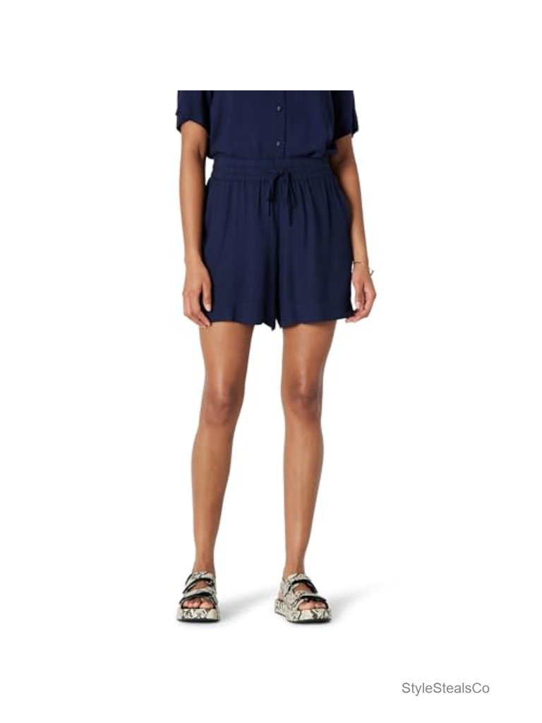 Women's High-Rise Relaxed-Fit Fluid Twill Pull-On Shorts